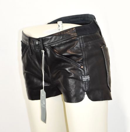G-Star Raw Damen Mini Hose/Shorts/Lamm Leder/schwarz/Gr.26