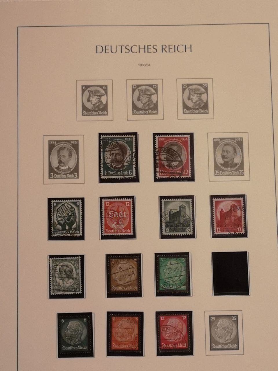 Tutti i francobolli: Deutsche Briefmarken 1932-1936. 10 Seiten. – Usato da Bern venduto da Yunkom 1