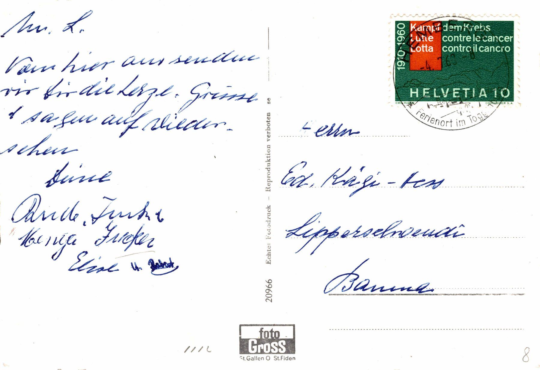 Cartoline postali: Kurort Hemberg, Togg. 960 M.ü.M. – Usato da Bronschhofen venduto da Astore 1