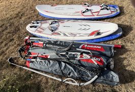 Windsurfausrüstung mit 2 Boards