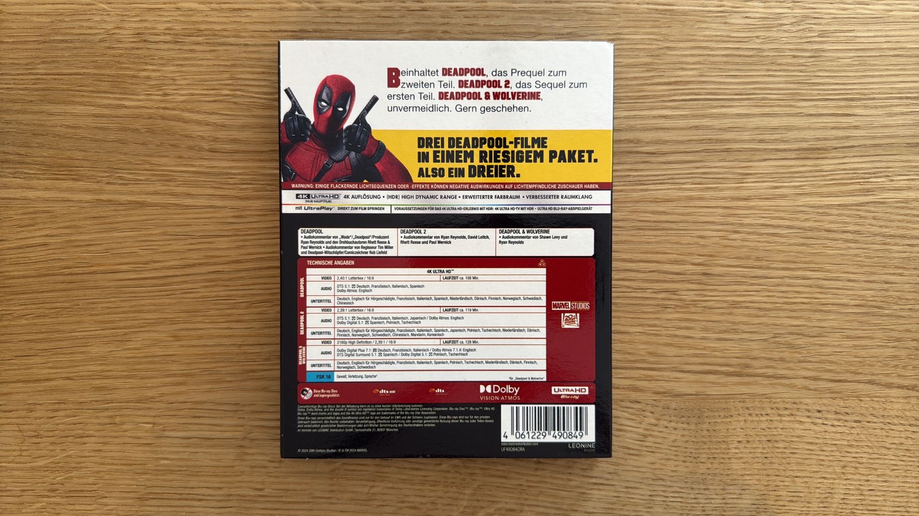 Tutti i DVDs: Deadpool: 3-Movie Collection - 4K UHD Blu-Ray – Usato da Wallisellen venduto da Art_Vendorlay 1