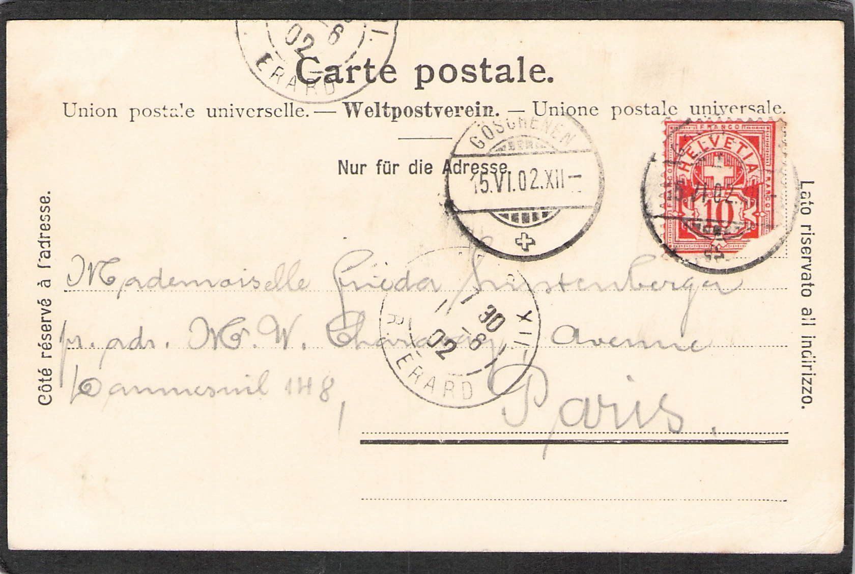 Cartoline postali: ^Göschenen,Gotthardtunnel,Bahn,1902 – Usato da Reichenburg venduto da Pipo-67 1