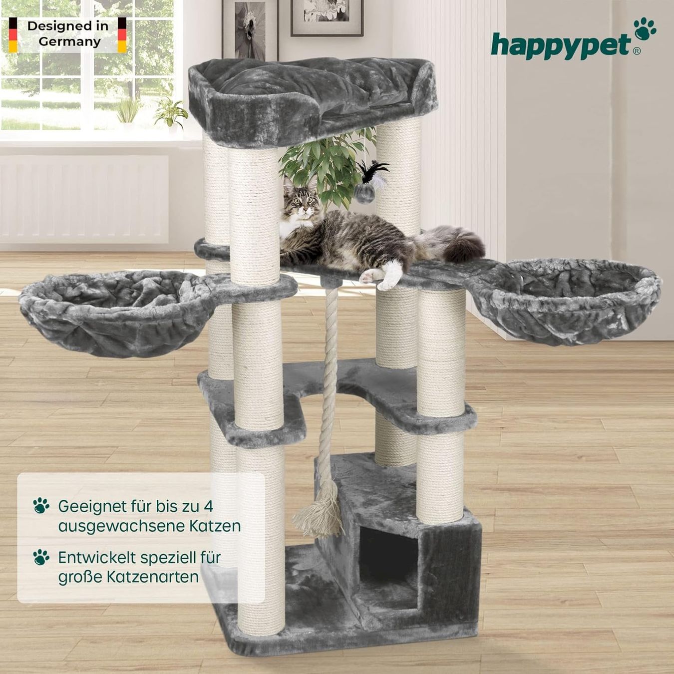 Tiragraffi: HAPPYPET Oscar Premium Kratzbaum 161cm – Nuovo e nell'imballaggio originale da Bottighofen venduto da zaap 4
