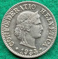 Pièce de 5 ct suisse 1934