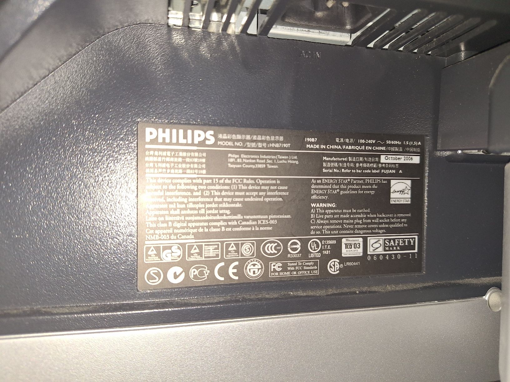 Philips Monitore: LCD-Monitor PHILIPS 190B7 – Gebraucht aus Wil ZH von frima66 1
