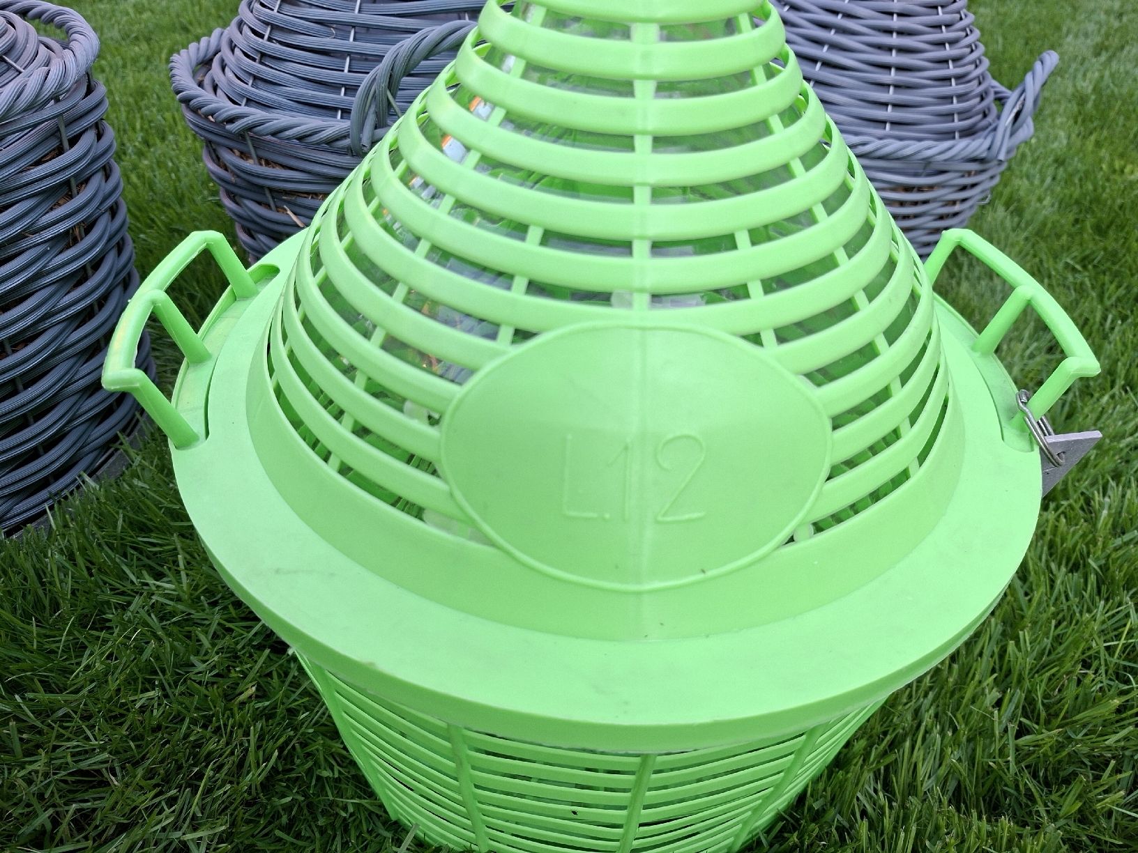 Bottiglie: Korbflaschen, Glas, verschiedene Varianten – Usato da Schafisheim venduto da Storchenschnabel60 1