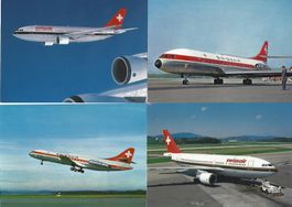 Swissair 4 AK Vintage 10x15- 2xCaravelle / A310 / A310-221