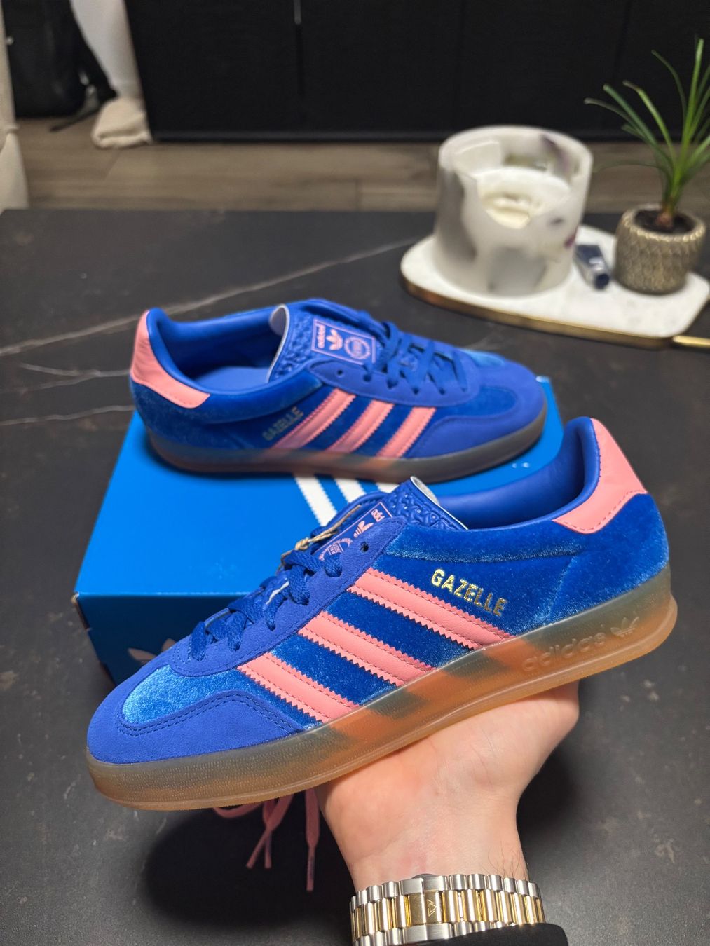 adidas gazelle silver green womens Sneakers ADIDAS GAZELLE Femme Marron