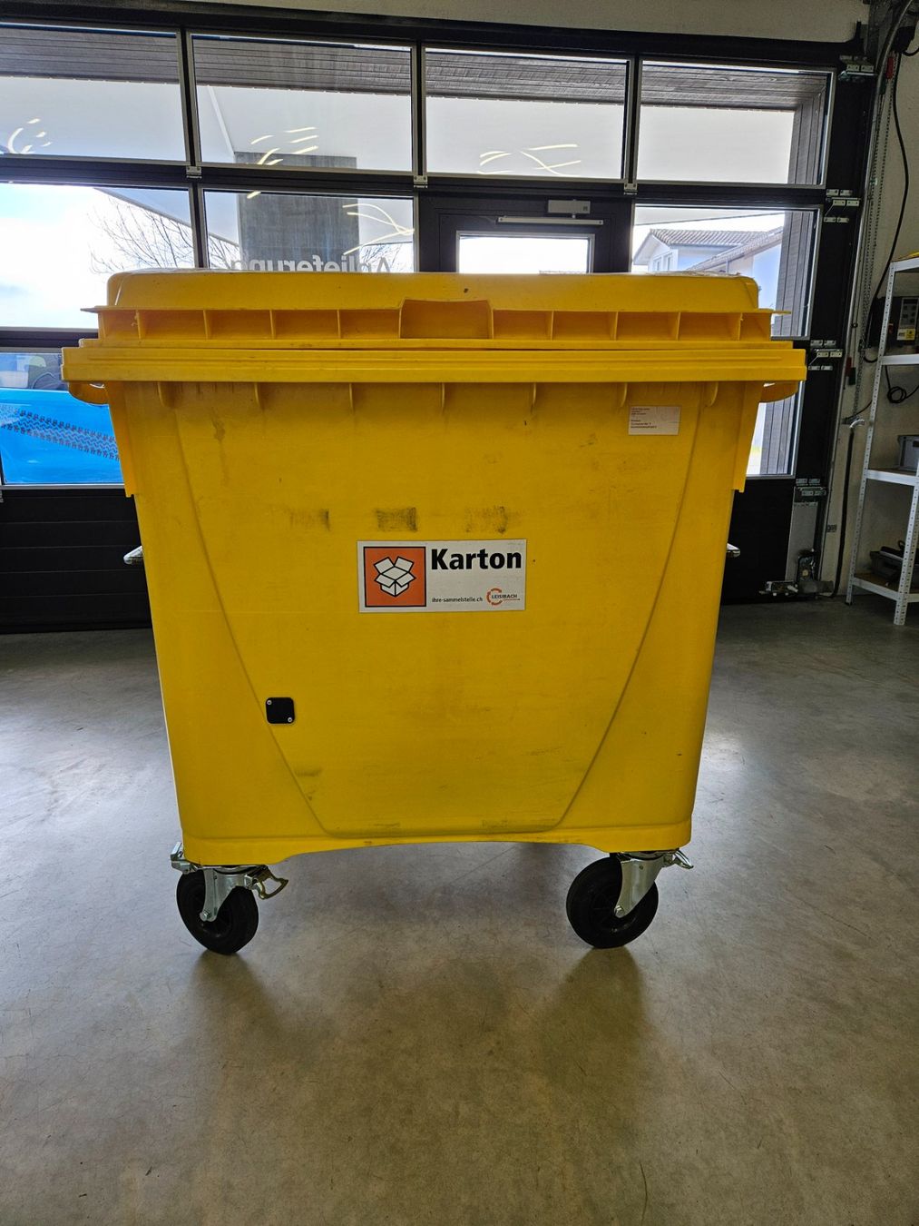 Banconi: Kunststoffcontainer 1000 l gelb Standard-Rollcontainer – Usato da Schongau venduto da hans.m 1