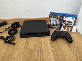 PS4 Slim mit Nacon Controller, GTA 5 und Overwatch
