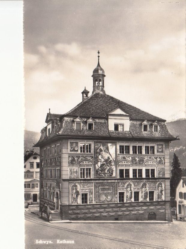 Cartoline postali: Schwyz ca. 1950 – Usato da Bürglen TG venduto da StampGraf
