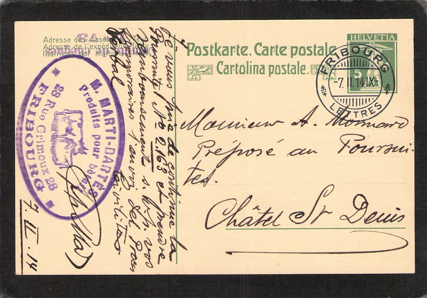 Tutti i francobolli: Suchard PK 053.SUCH 41 , gel. 7.ll.1914 – Usato da Reichenburg venduto da Pipo-67 1
