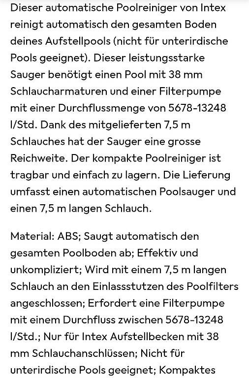 Intex Accessori per Piscine: Intex Poolroboter – Usato da Oberriet SG venduto da legael