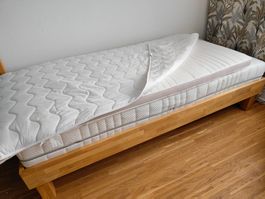 90x200. Taschentonnenmatratze, Topper und Schutzüberzug