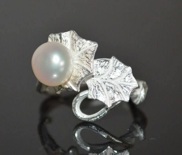 Anelli: 925 Silberring mit Zuchtperle – Nuovo e nell'imballaggio originale da Berg TG venduto da marta970
