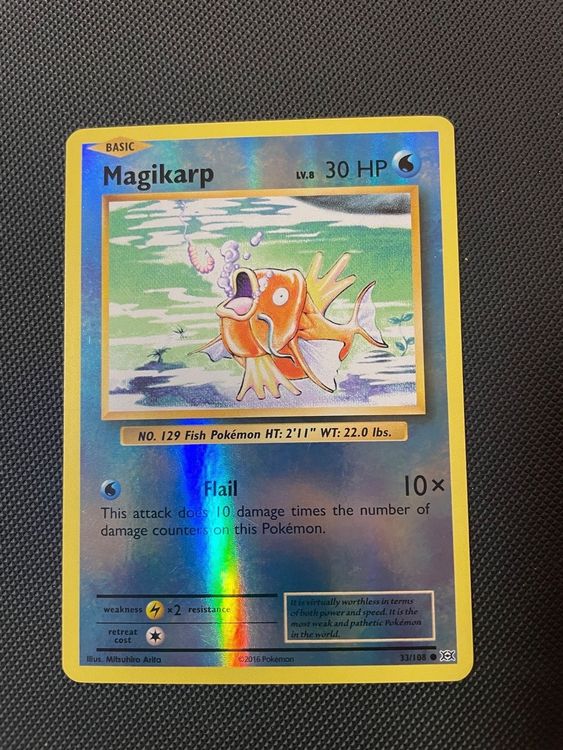 Pokemon TCG Magikarp Card - XY Evolutions Set, #33/108 Reverse Holo