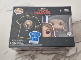 Funko Pop + Shirt Grösse L Captain Marvel Diamond Collection