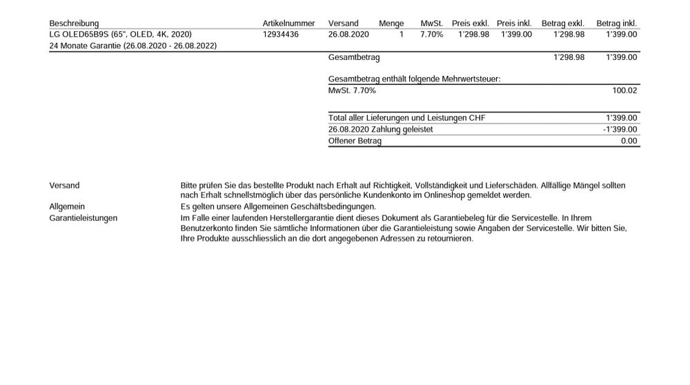 LG OLED 65" Fernseher Kaufen auf Ricardo