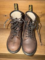 Braune Dr. Martens Lederstiefel, Grösse 34 - Winterfest!