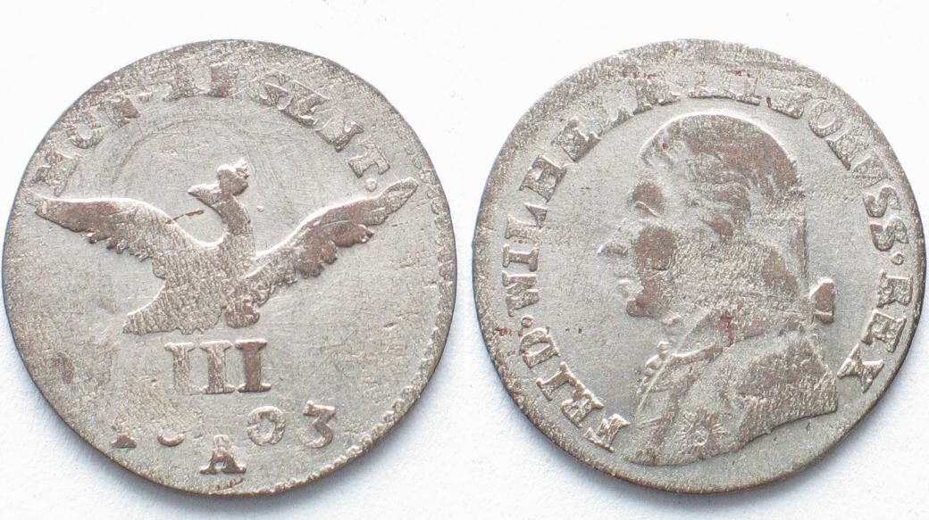 Tutti le monete: Brandenburg - Preussen Silbergroschen 1803 A Billon – Usato da Riehen venduto da sesambestcoins2004