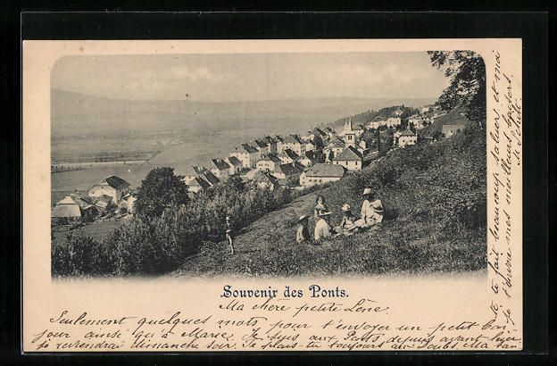 Cartoline postali: AK Ponts-de-Martel, Panorama, 1899 – Usato da Berlin venduto da bartko-reher