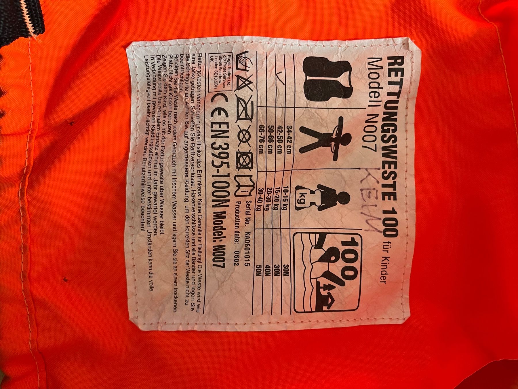 Giubbotti di salvataggio: Rettungsweste für Kinder – Usato da Luzern venduto da for_d6gg 2