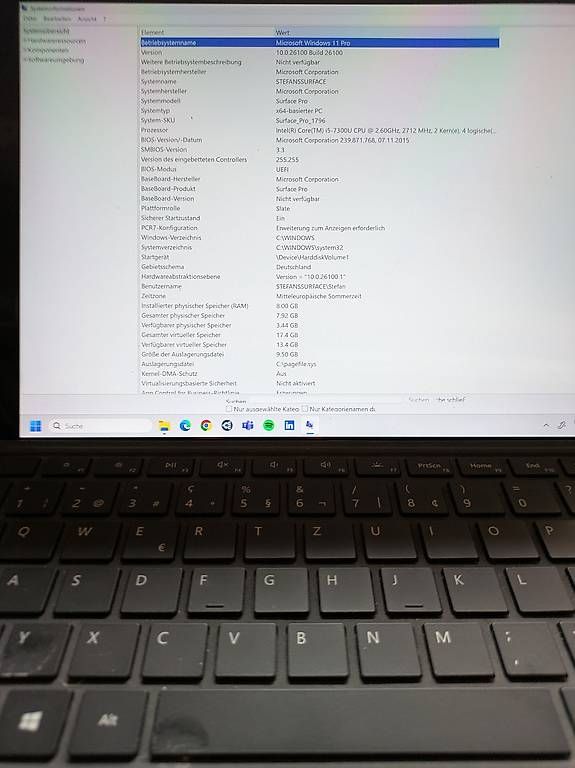 Microsoft Tablet PC: Microsoft Surface Pro 1796 – Gebraucht aus Auslikon von stefanwey 1