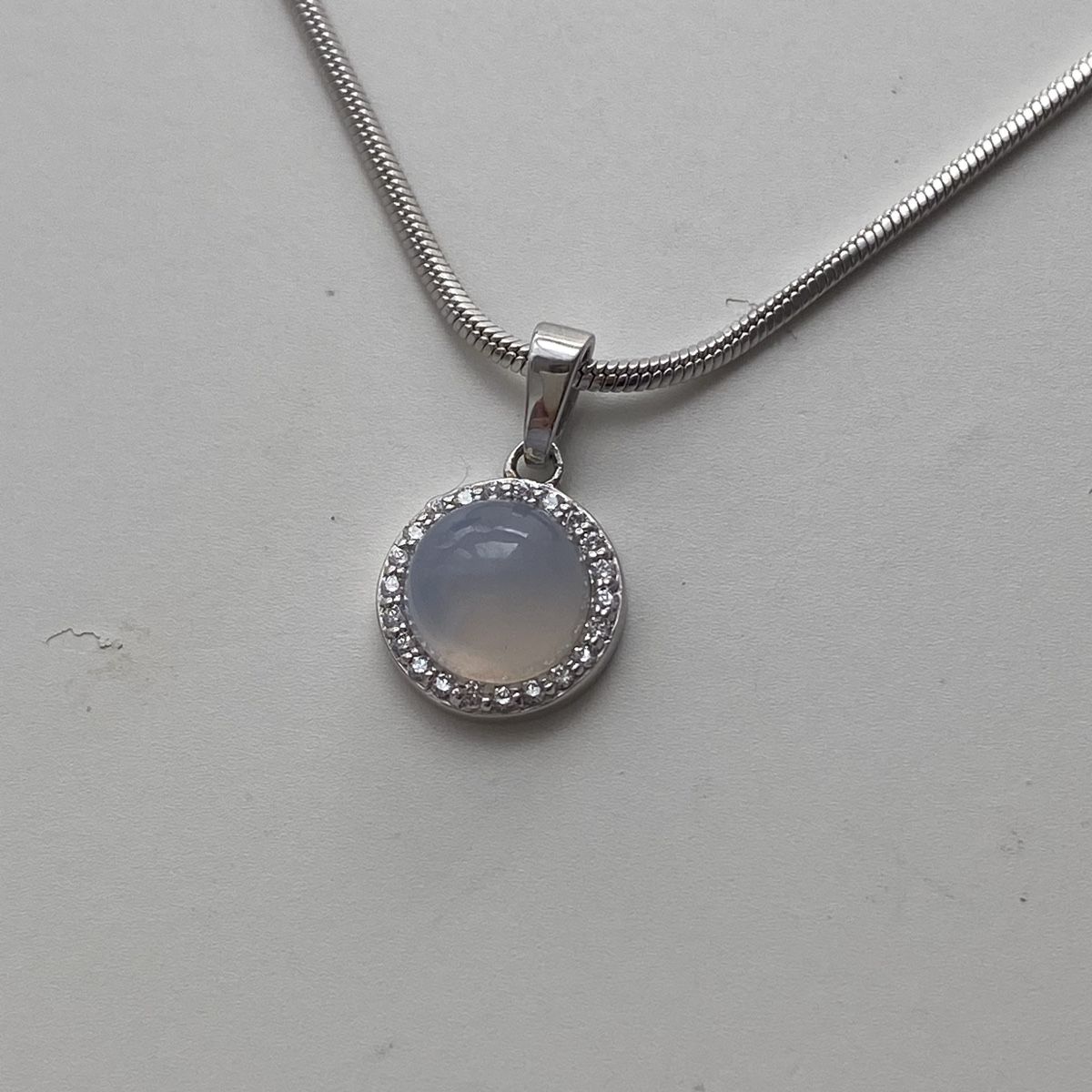 Catenine: Silber 925 Mondstein Halskette mit Zircons – Nuovo (secondo la descrizione) da Givisiez venduto da dor_xb9k