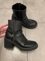 STIEFELETTEN LEDER SCHWARZ