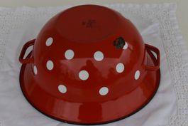 VINTAGE  EMAILLE SCHALE MIT GRIFF POLKA DOTS -WEITLING