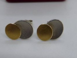 Clous d'oreilles en argent 925 gris et doré