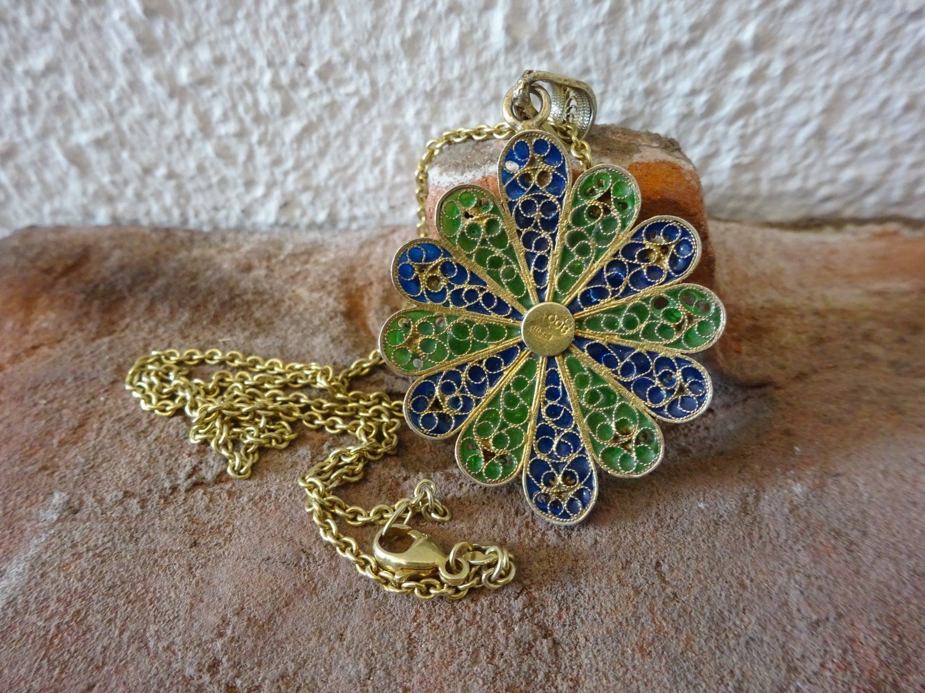 Catenine: Kette Filigran Emaille / 800 S vg. – Usato da Esslingen venduto da FetteSchnecke 3