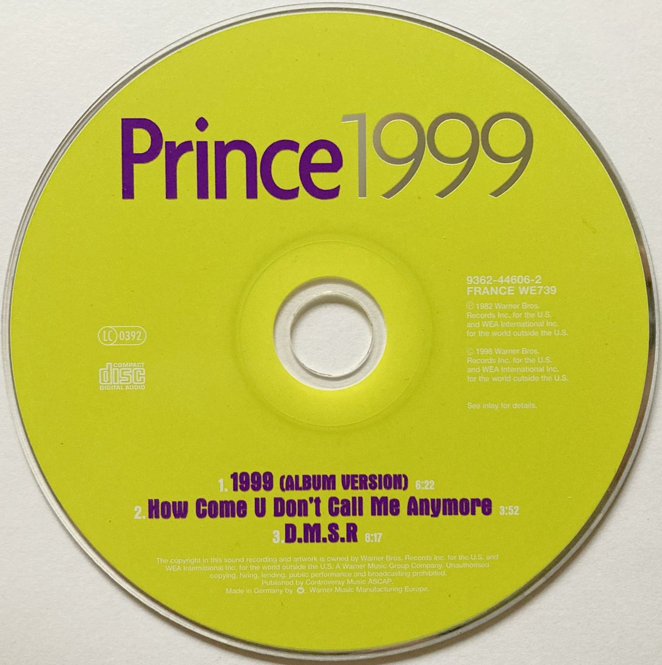 CD: PRINCE - 1999 – Usato da Bottens venduto da hotter-than-hell 2