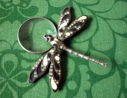 Pierre-Bex -  Art-Deco Libele mit Lupe - Anhänger Kette
