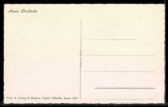 Cartoline postali: Arosa, Dorfmitte mit Hotel Schweizerhof  – Usato da Berlin venduto da bartko-reher 1