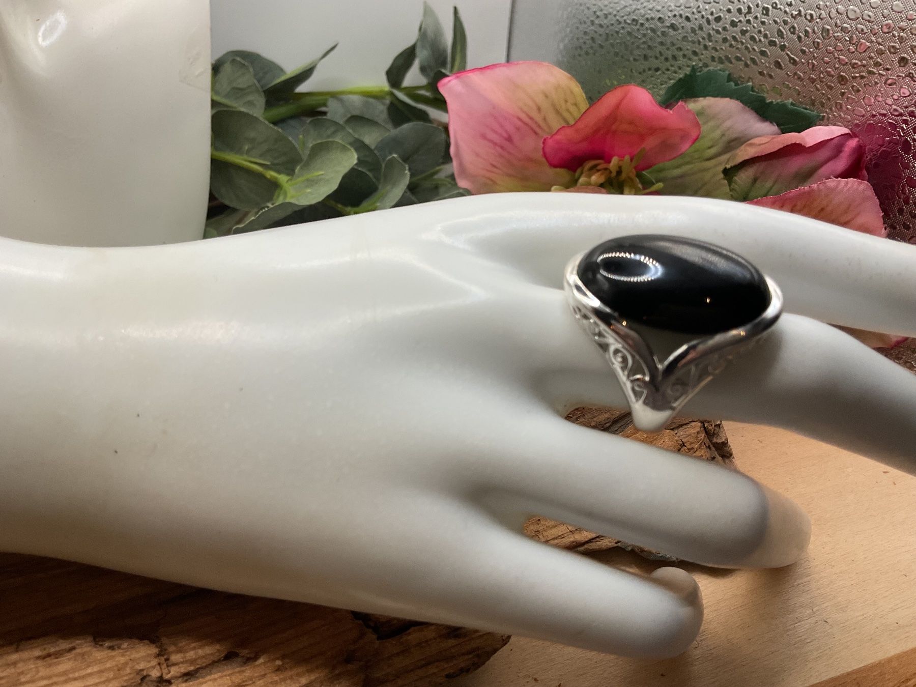 Ringe: Statementring Onyx in Sterlingsilber, Gr.9 – Neu (gemäss Beschreibung) aus luzern von Alpendorf1 2
