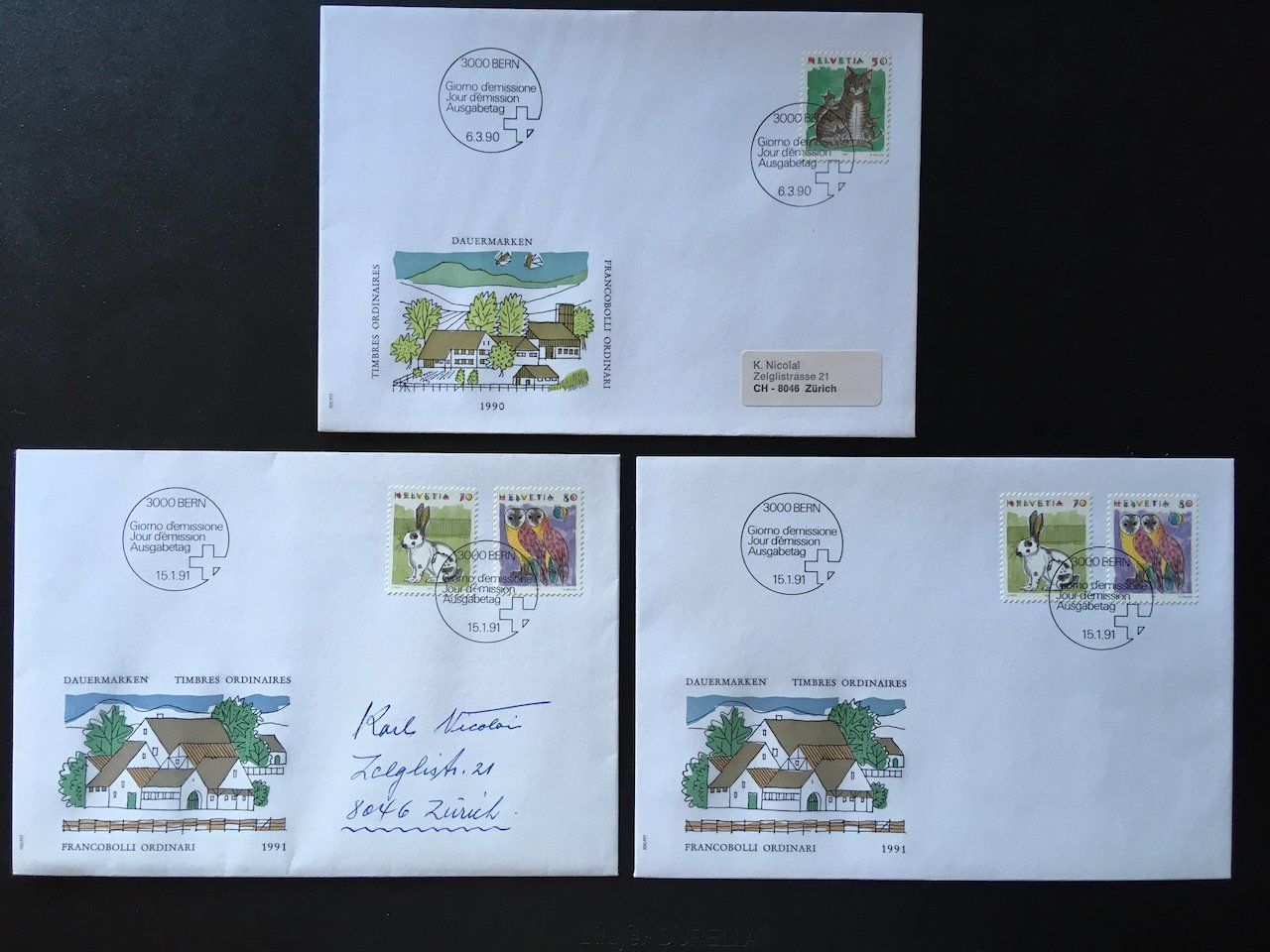 Tutti i francobolli: Lot 6 diverse Belege 1964-91 – Usato da Nesslau venduto da zueri6 4