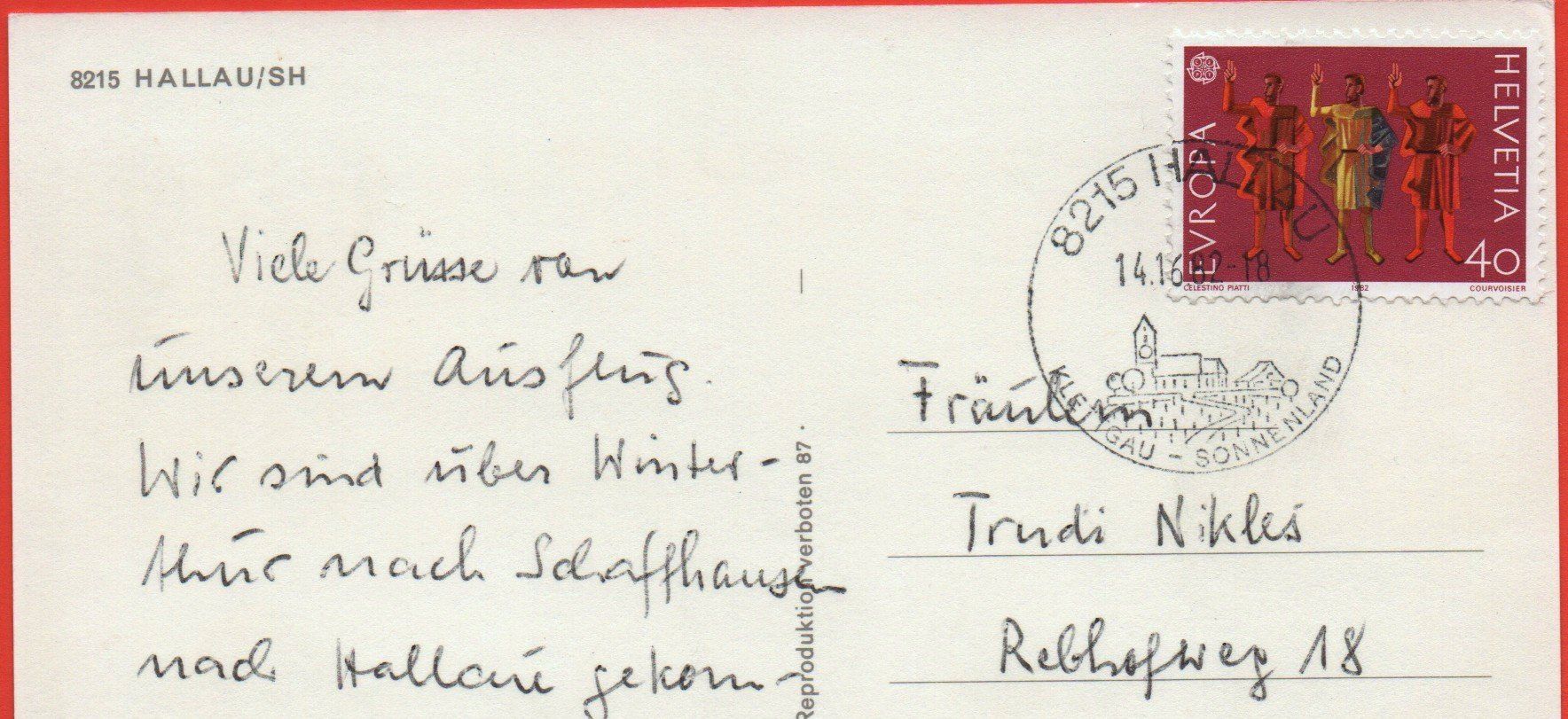 Cartes postales: HALLAU SH – D'occasion à Jona par philajona 1