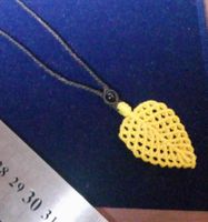 handgemachte Makramee Kette Blatt mit Turmalin