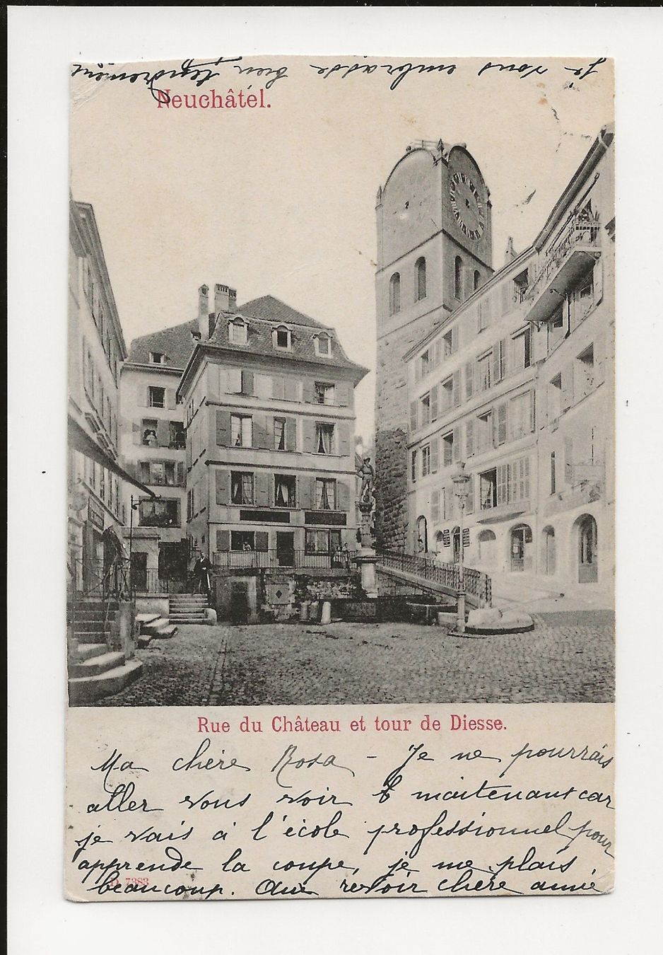 Cartoline postali: AK 1903 Neuchâtel, Rue du Château – Usato da Greifensee venduto da 315WDO