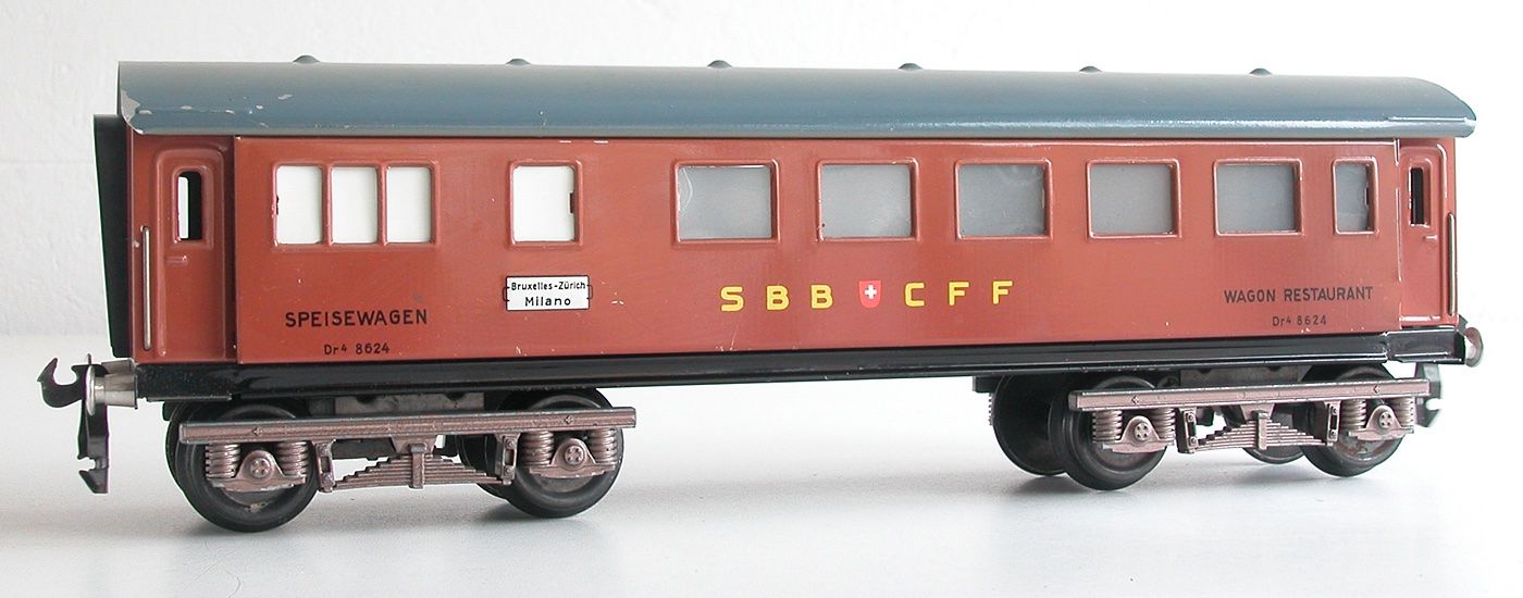 Buco Modelleisenbahnen: Buco Speisewagen Dr4 der SBB Spur 0 – Gebraucht aus Oberwil BL von Klang