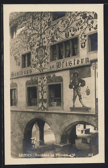Cartoline postali: AK Luzern, Gasthaus zu Pfistern – Usato da Berlin venduto da bartko-reher