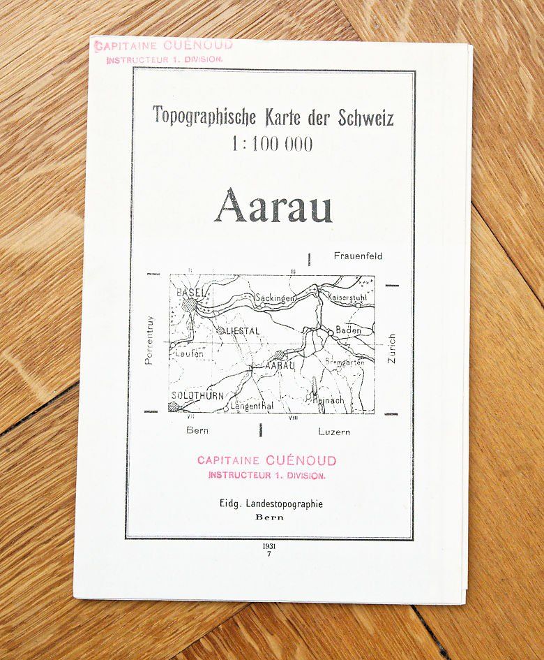 Cartine & Atlanti: Topografische Karte Aarau 1931 – Usato da Bern venduto da Maccalvin