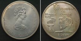 KANADA 5 Dollars 1974, OLYMPIA MONTREAL, Silber unz