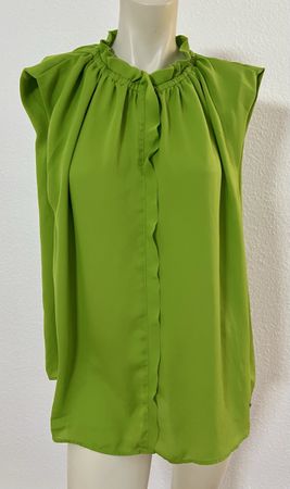 ✨ Grüne Marc-Cain Bluse mit Rüschenkragen Gr. N5/42 Sommer✨