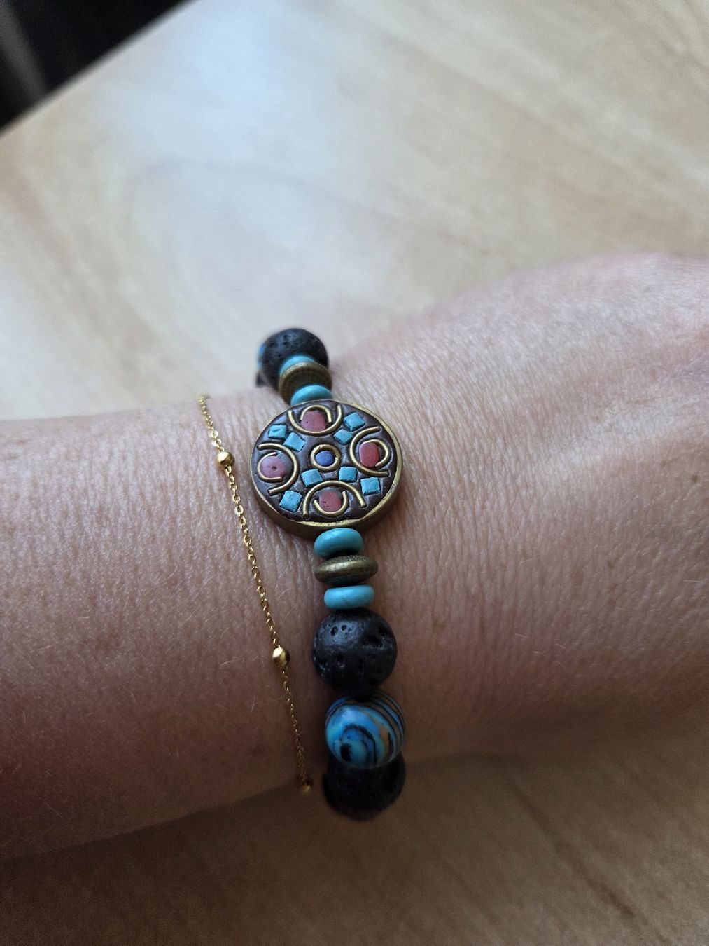 Bracciali & Braccialetti: Boho Style Elastarmband Halbedelstein ca 19, 5 cm Neu – Nuovo (secondo la descrizione) da Winterthur venduto da katzen07 3