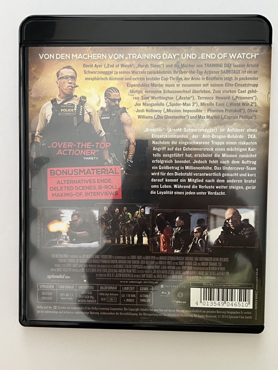 Tous les DVDs: Sabotage Blu-ray  Arnold Schwarzenegger – D'occasion à Au ZH par Paninifieber26 1