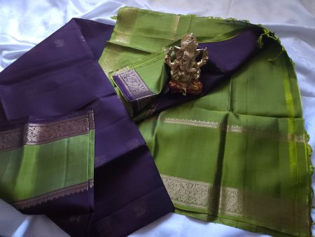 Pure soft silk saree green and maroon NEW