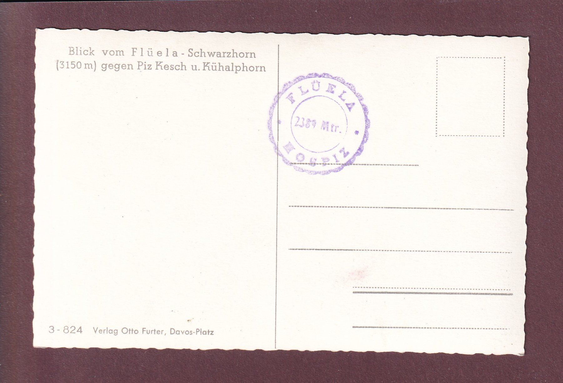 Cartoline postali: Blick vom FLÜELA-SCHWARZHORN – Usato da Pully venduto da nicecards 1