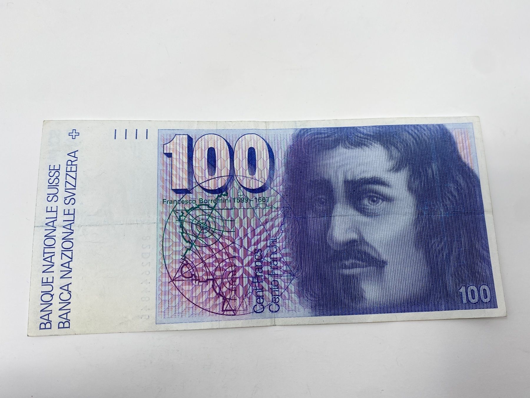 Banknoten: Schweizer 100 Franken Note, Francesco Borromini, 100er CHF – Gebraucht aus Ballwil von ClassicGallery
